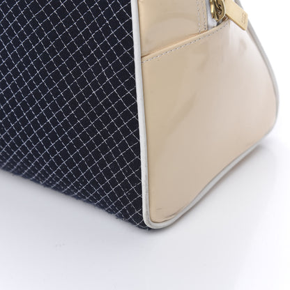 Chanel Patent Jersey Quilted Bowler Navy Blue 15 of 22