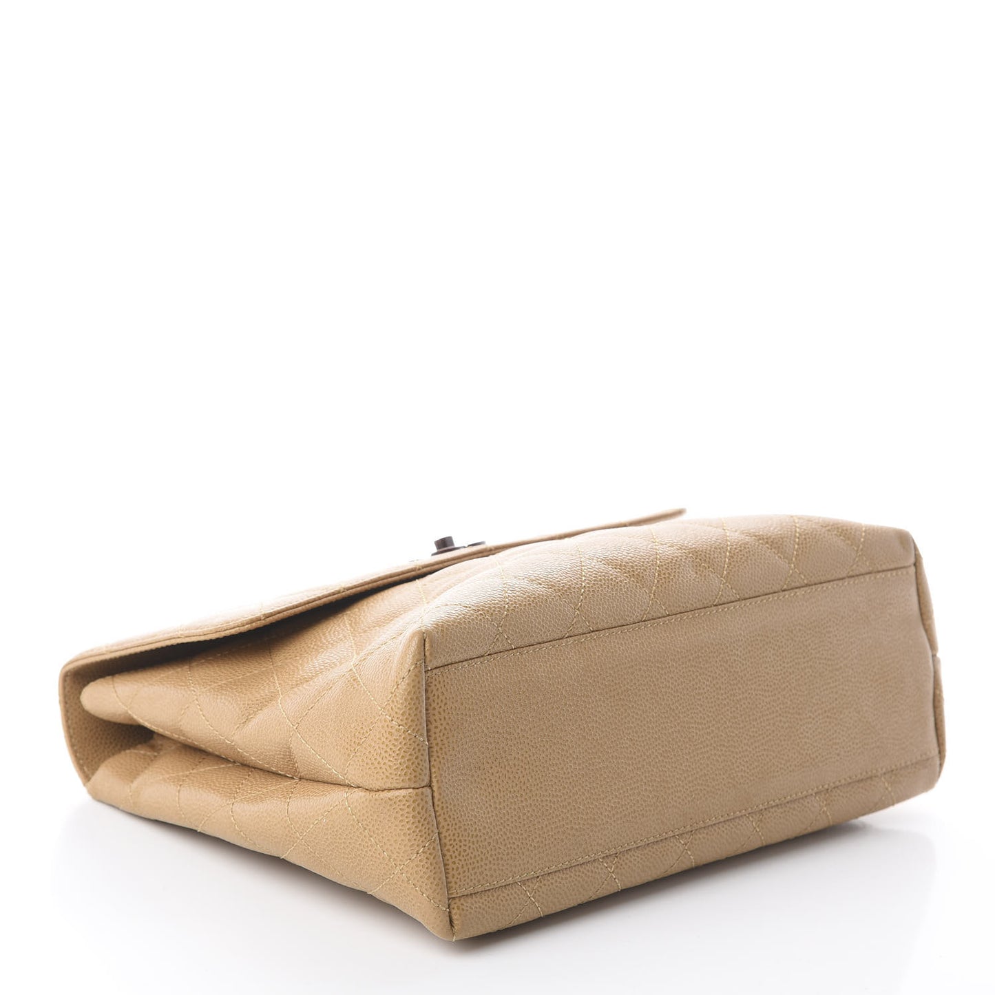 Caviar Quilted Jumbo Kelly Flap Beige