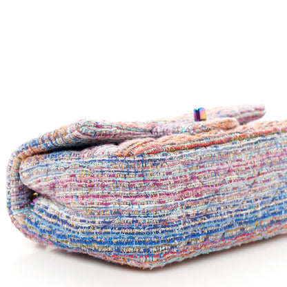 Chanel Tweed Quilted Mini Rectangular Flap Blue Pink Orange 10 of 11