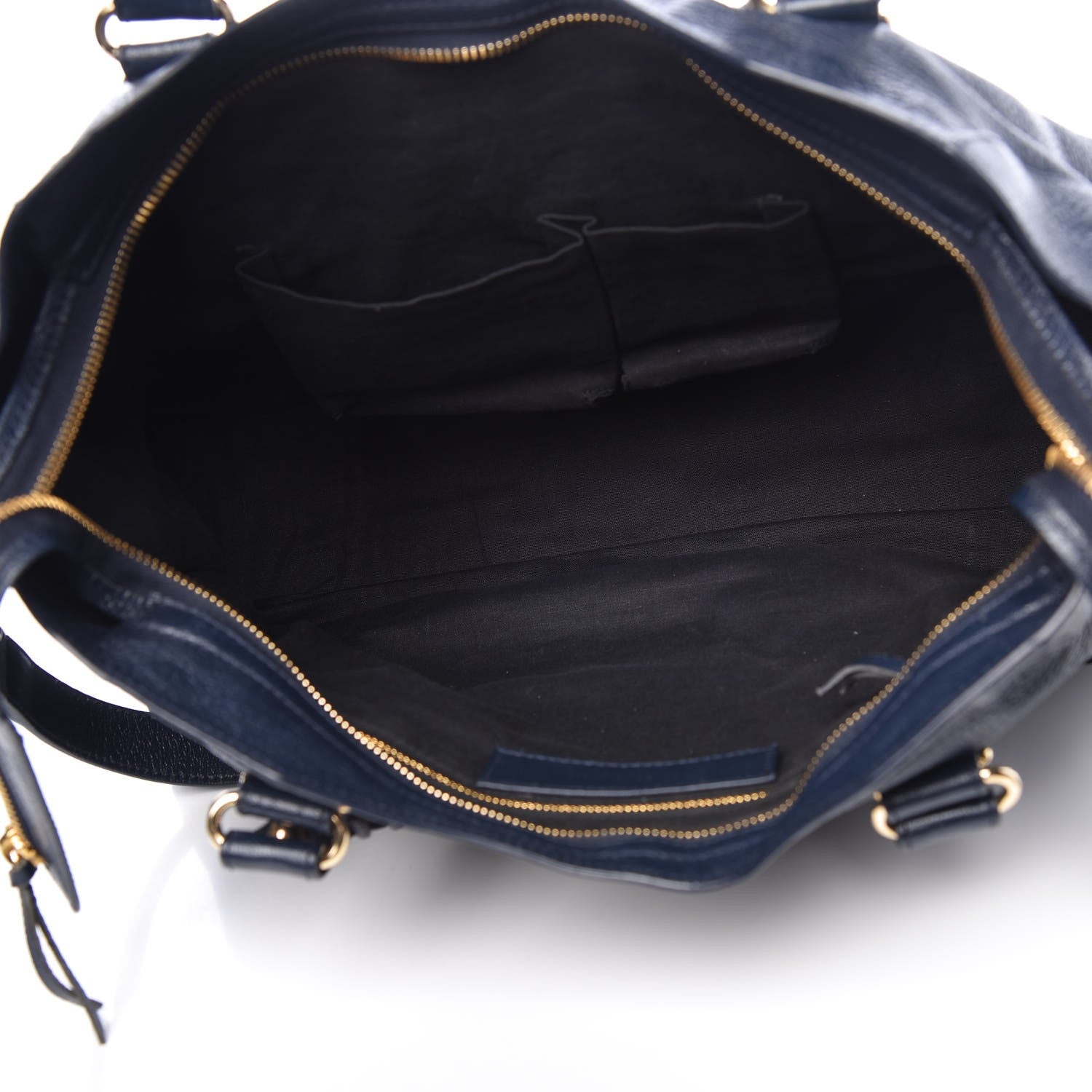 Balenciaga Chevre Gold Metallic Edge Hardware City Bleu Nuit Dark Sea 6 of 8