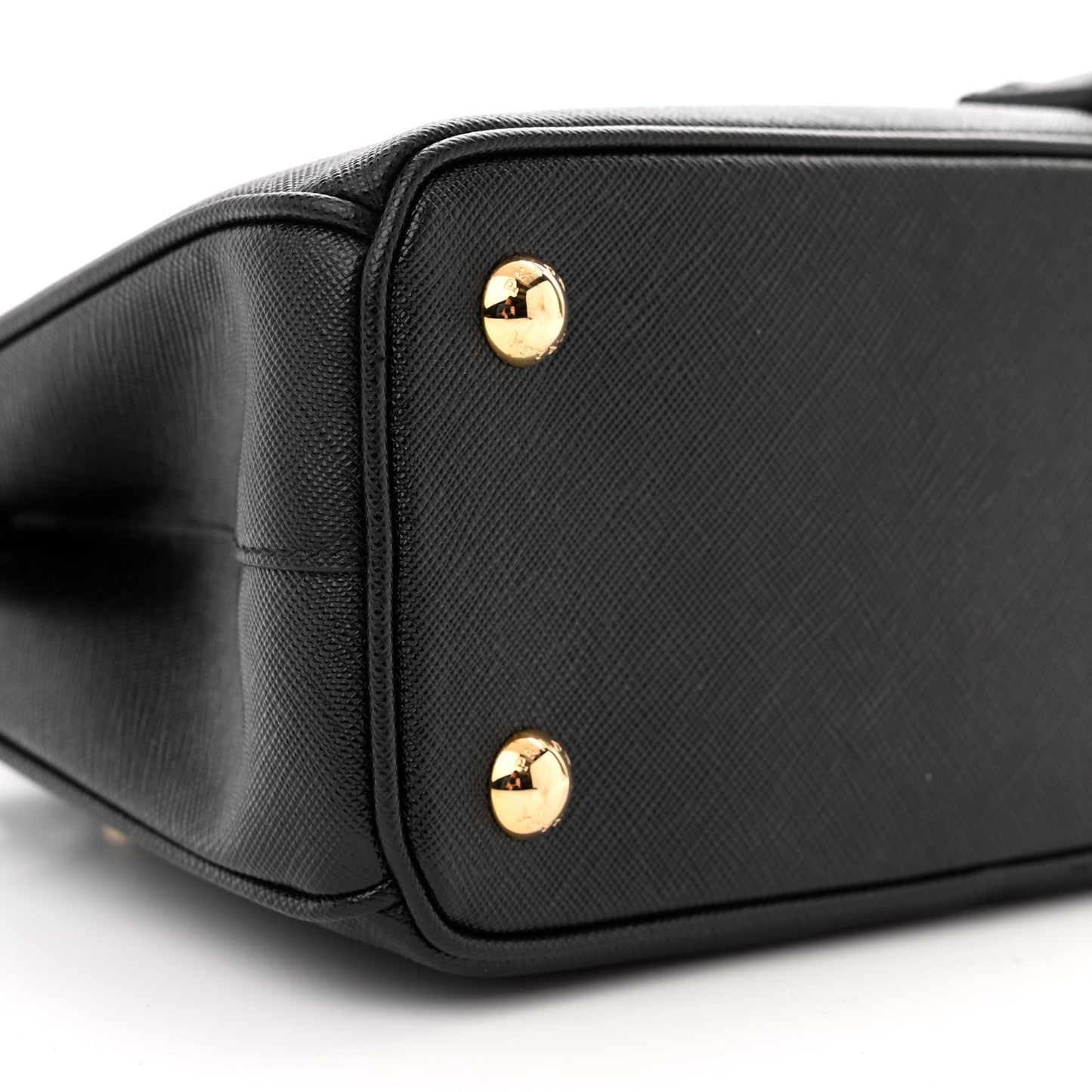 Saffiano Lux Micro Galleria Shoulder Bag Black