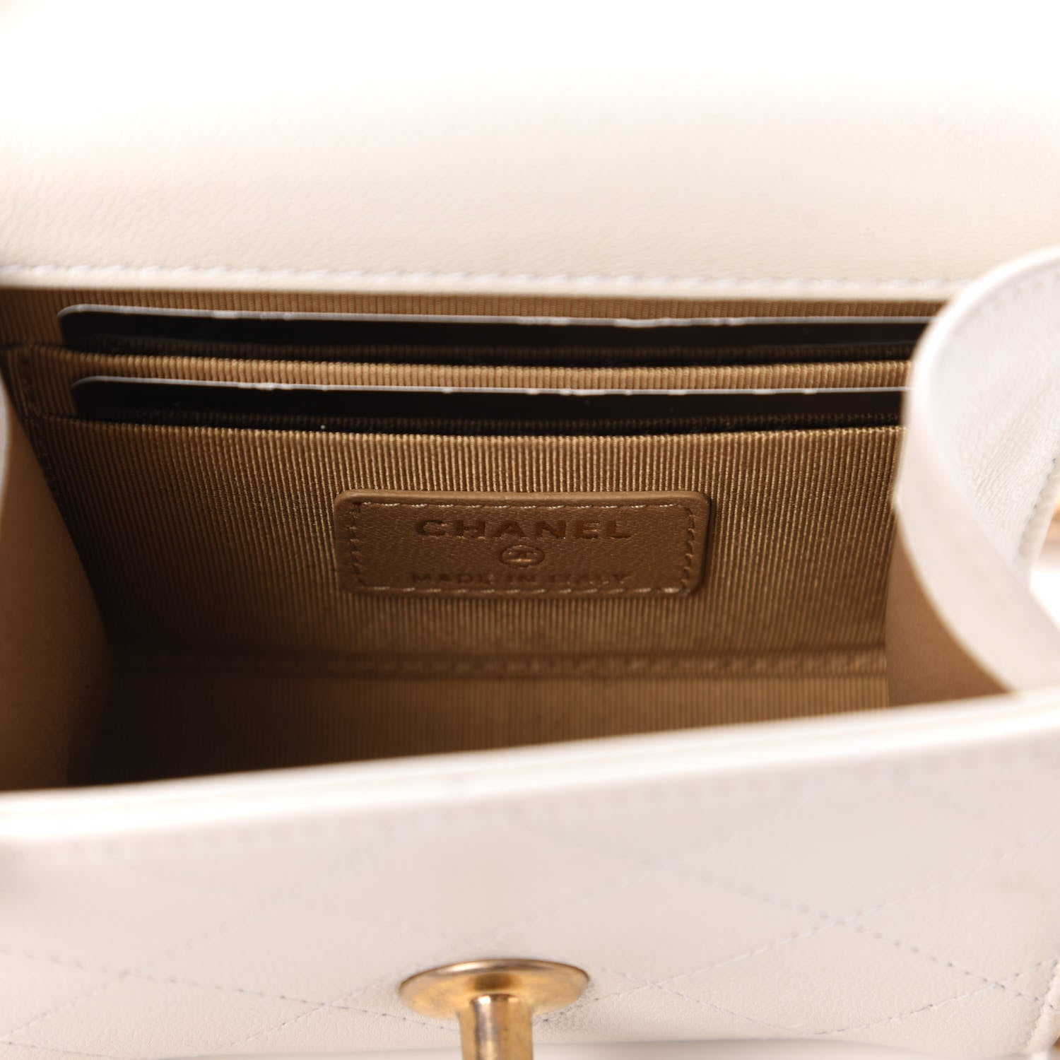 Chanel Goatskin Chic Pearls Clutch On Chain White 8 of 18