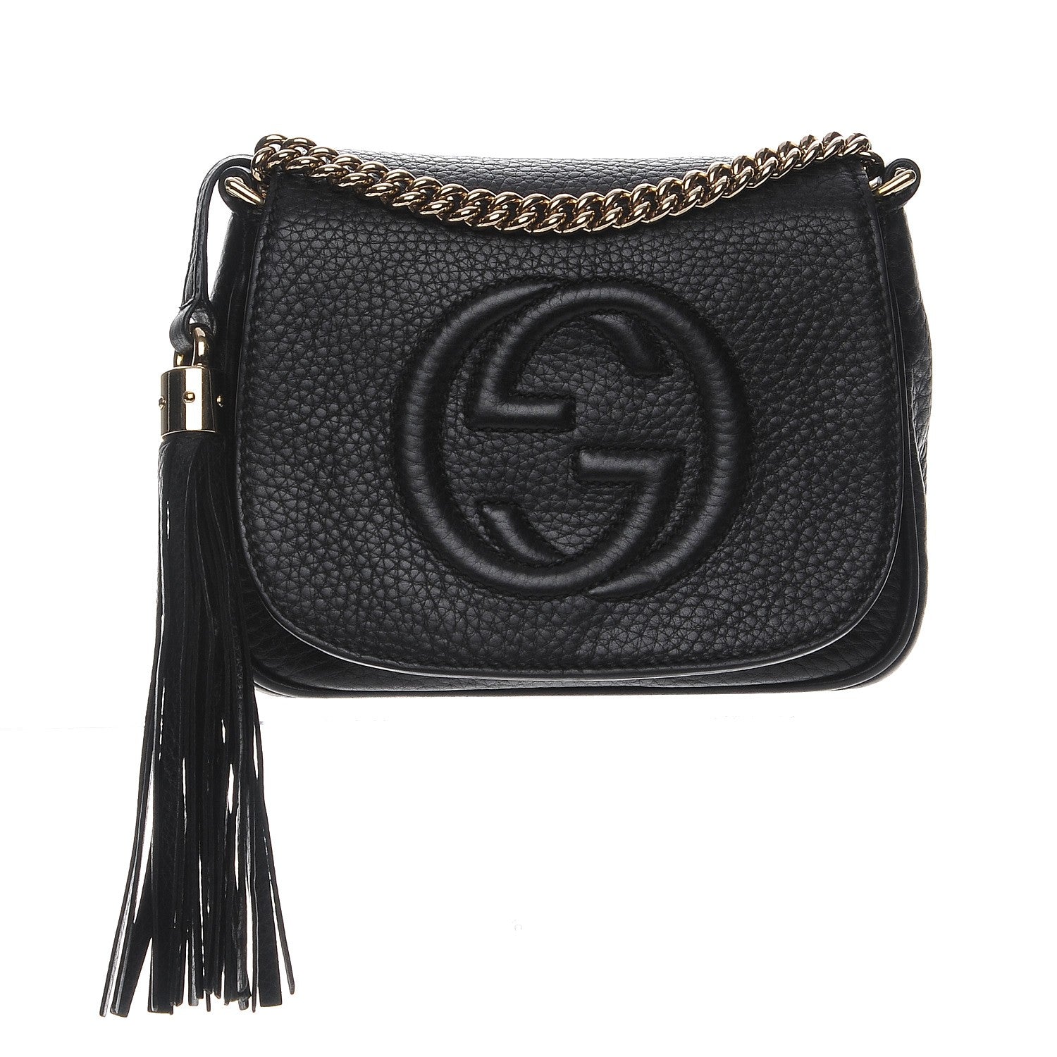 Gucci Pebbled Calfskin Small Soho Flap Crossbody Black 1 of 7
