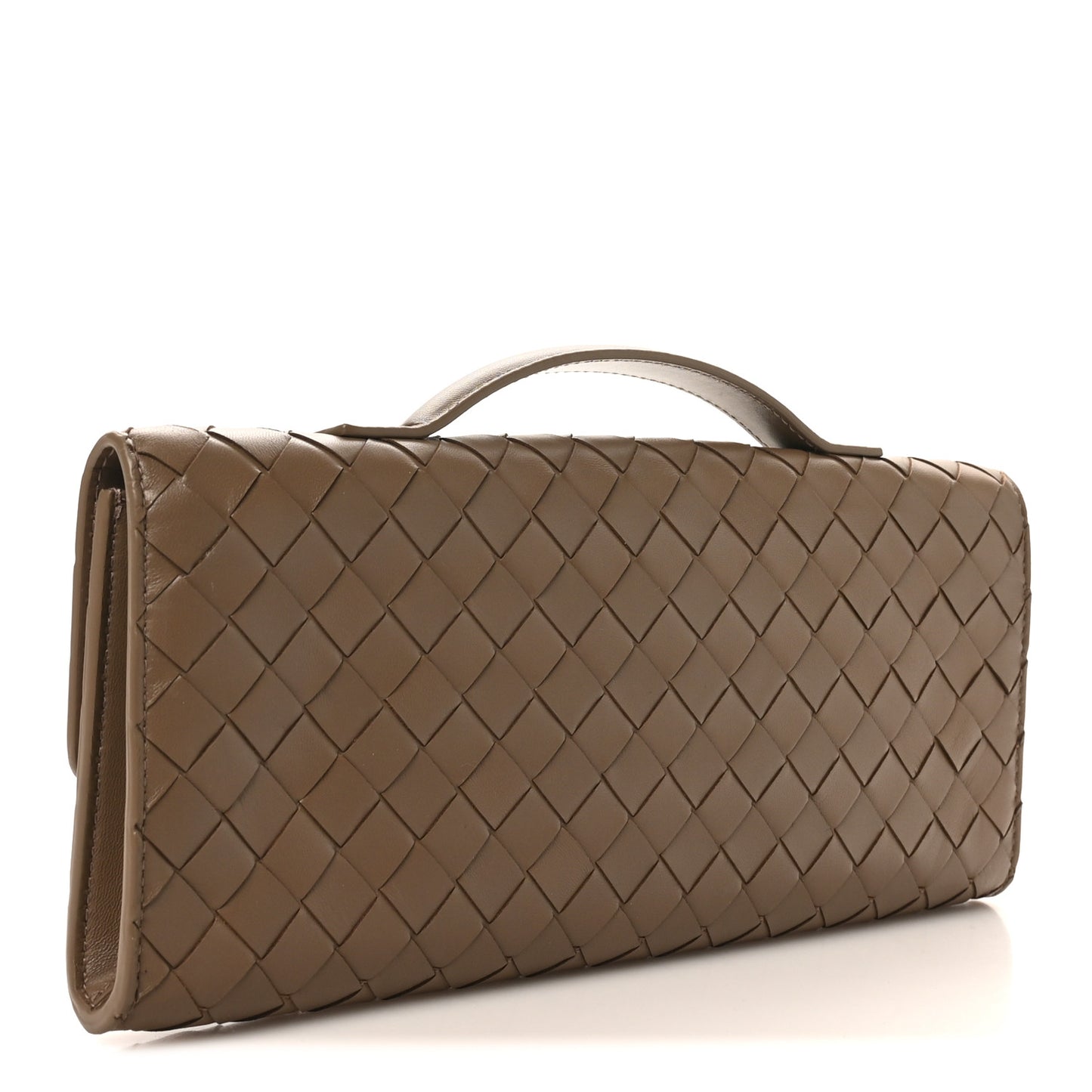 Nappa Intrecciato Long Andiamo Top Handle Clutch Pinecone