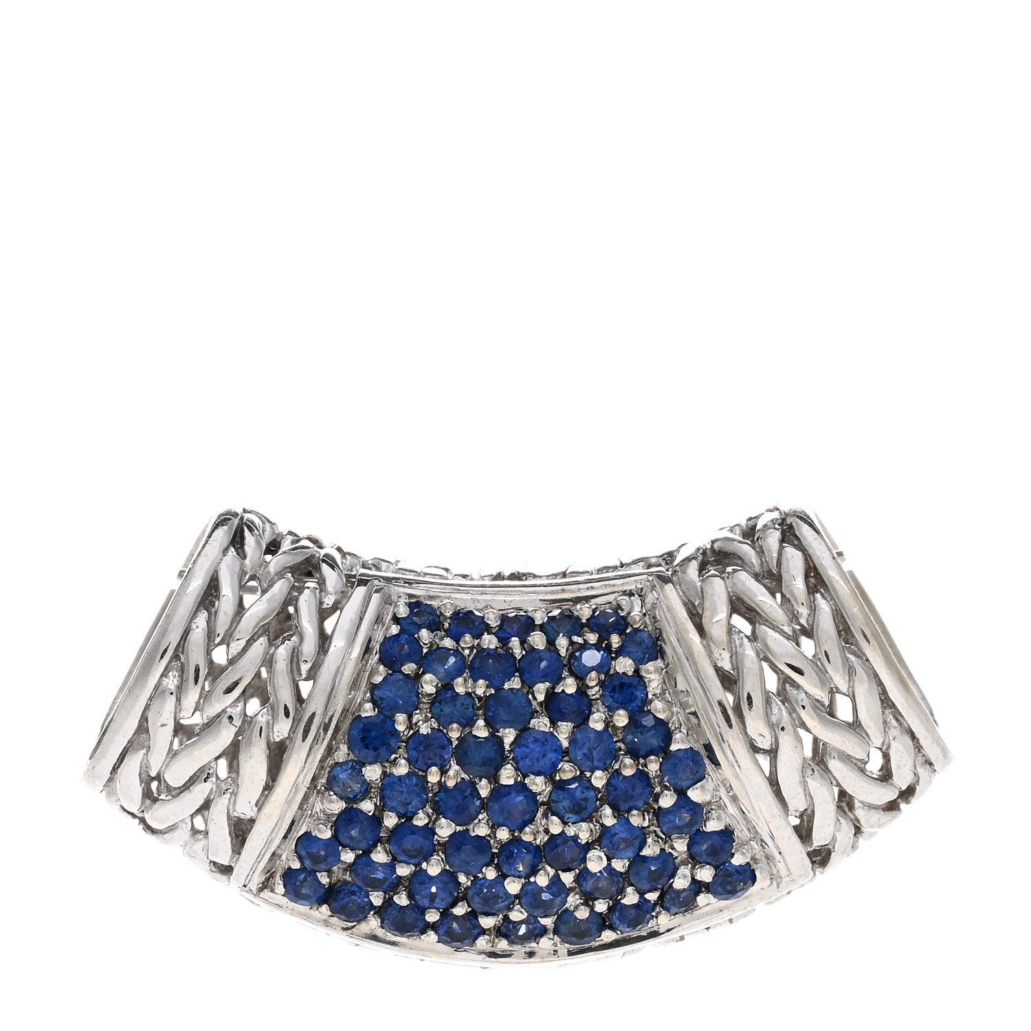 John Hardy Sterling Silver 18K Yellow Gold Blue Sapphire Slide Enhancer Pendant 1 of 3