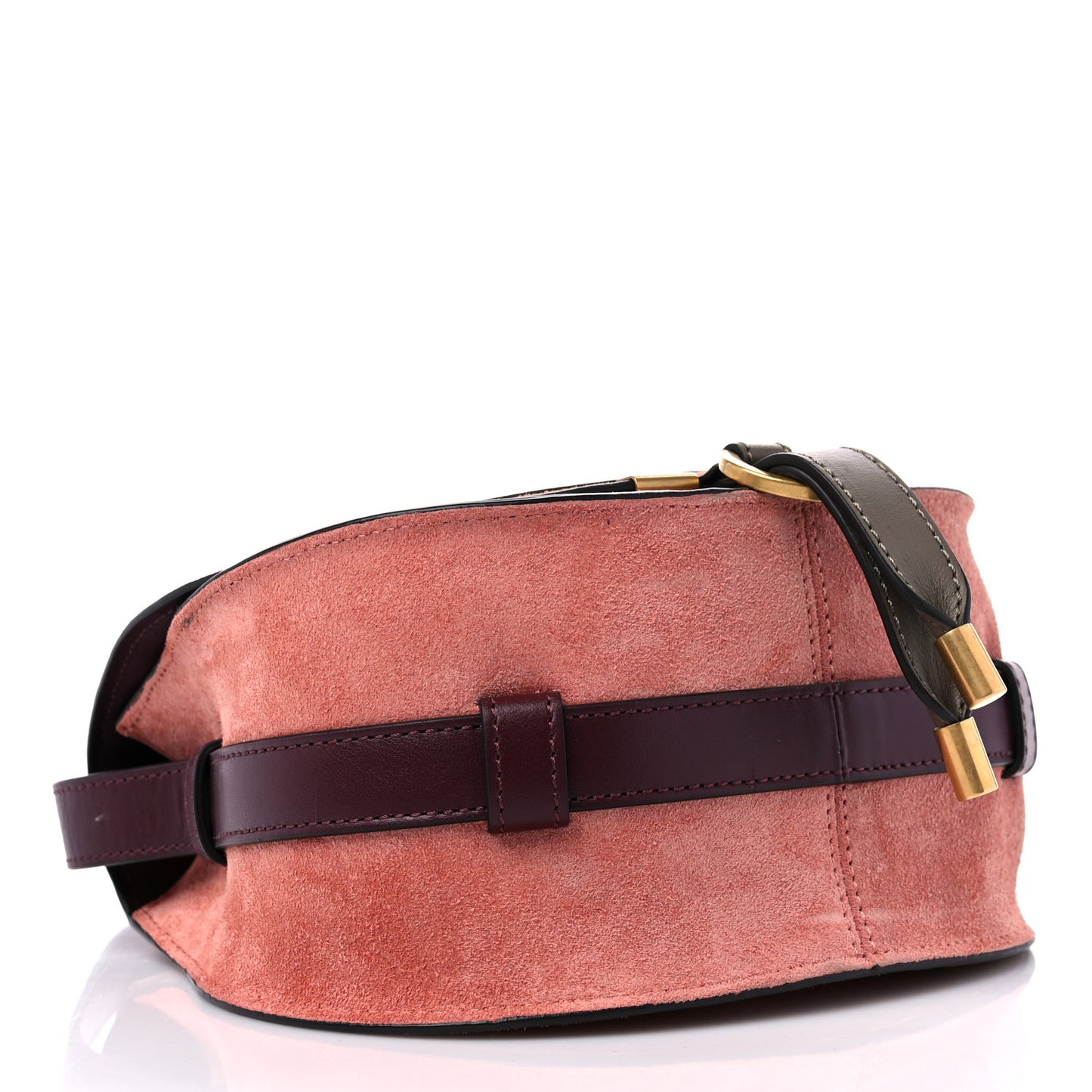 Suede Calfskin Mini Marcie Round Crossbody Bag Canyon Rose