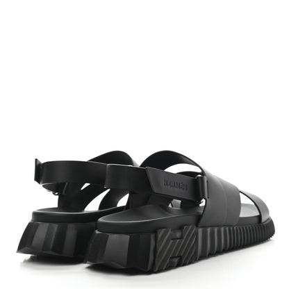 Hermes Calfskin Goatskin Mens Electric Sandals 43 Black 4 of 9