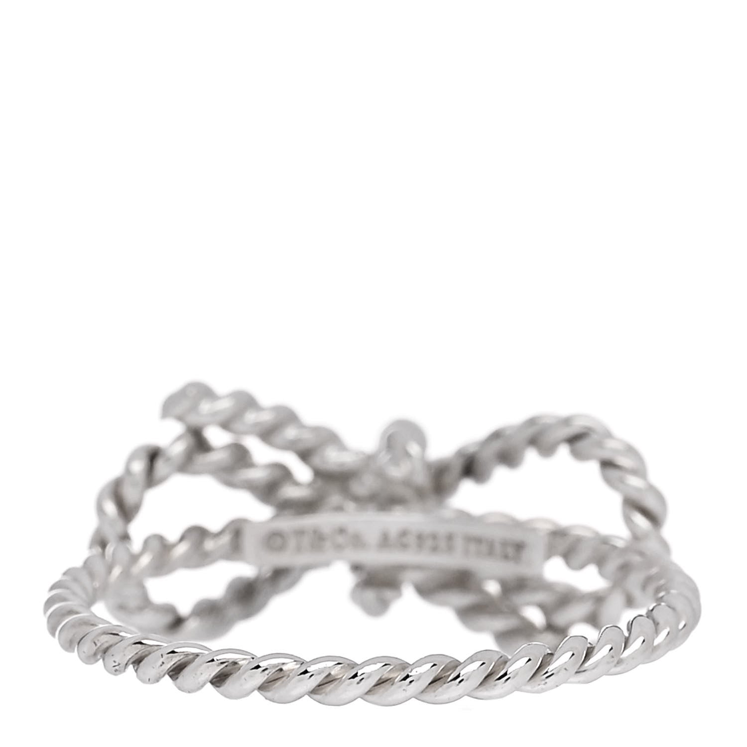 Tiffany Sterling Silver Textured Twist Bow Ring 50 5.5 3 of 4