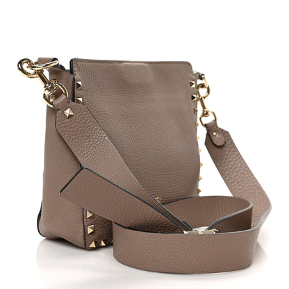 Valentino Garavani Pebbled Calfskin Mini Rockstud Flip-Lock Messenger Bag Poudre 3 of 8