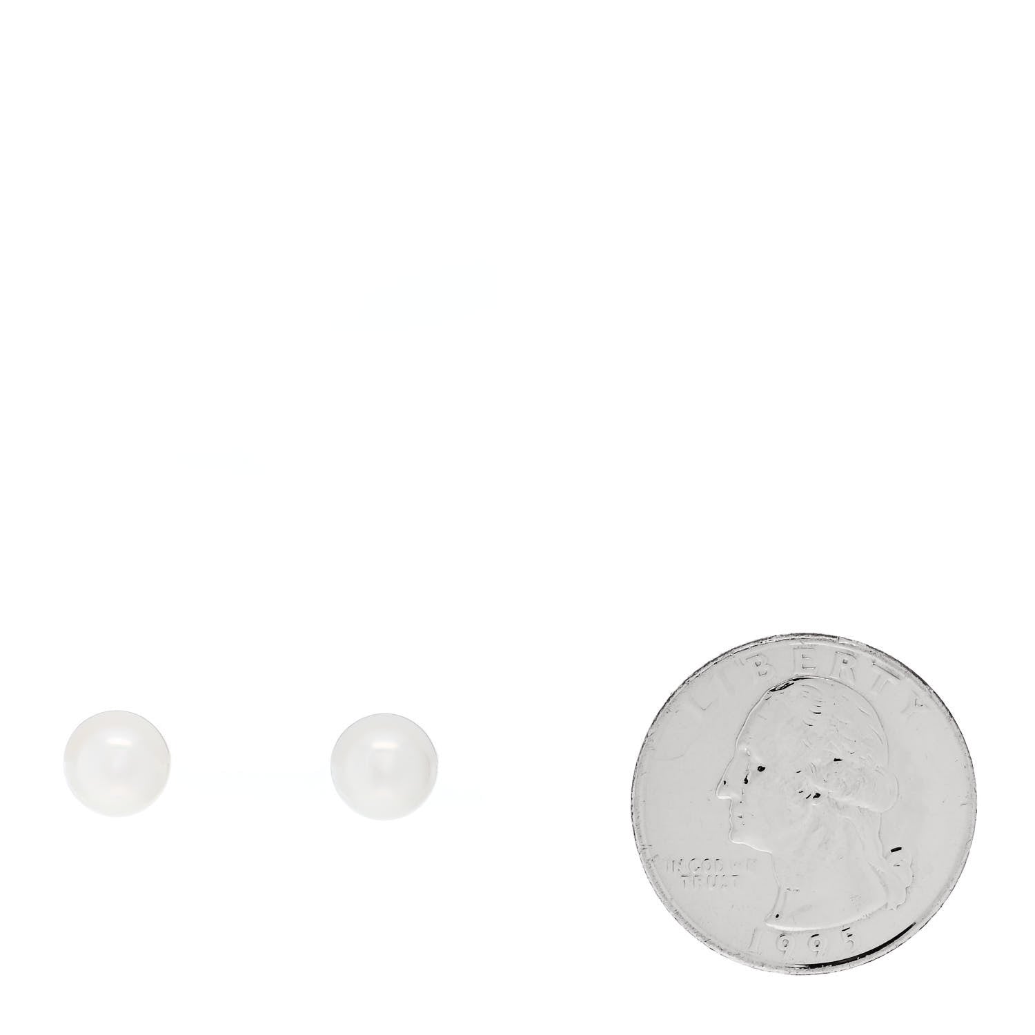 Mikimoto 18K White Gold Akoya Cultured Pearl 7.5mm Earrings 2 of 5