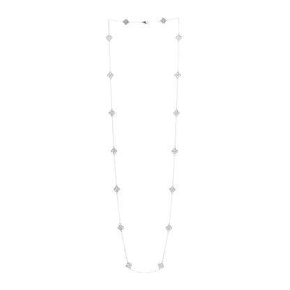 Van Cleef & Arpels 18K White Gold Diamond 16 Motifs Sweet Alhambra Necklace 3 of 7