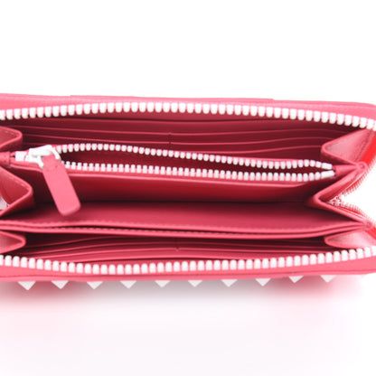 Valentino Garavani Vitello Colorblock Free Rockstud Zip Around Wallet Shadow Pink White 5 of 8