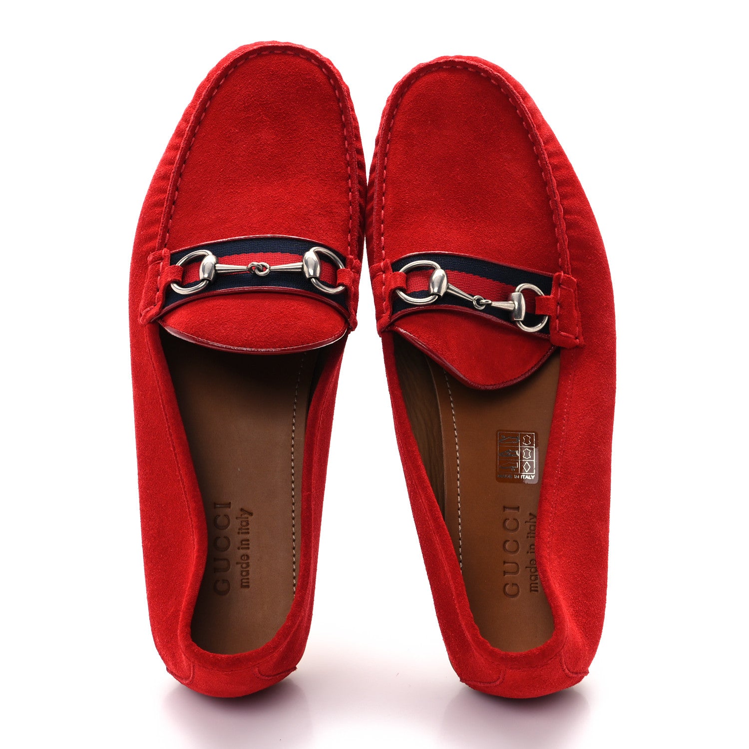 Gucci Suede Mens Horsebit Driver Loafers 11.5 Rosso 2 of 10