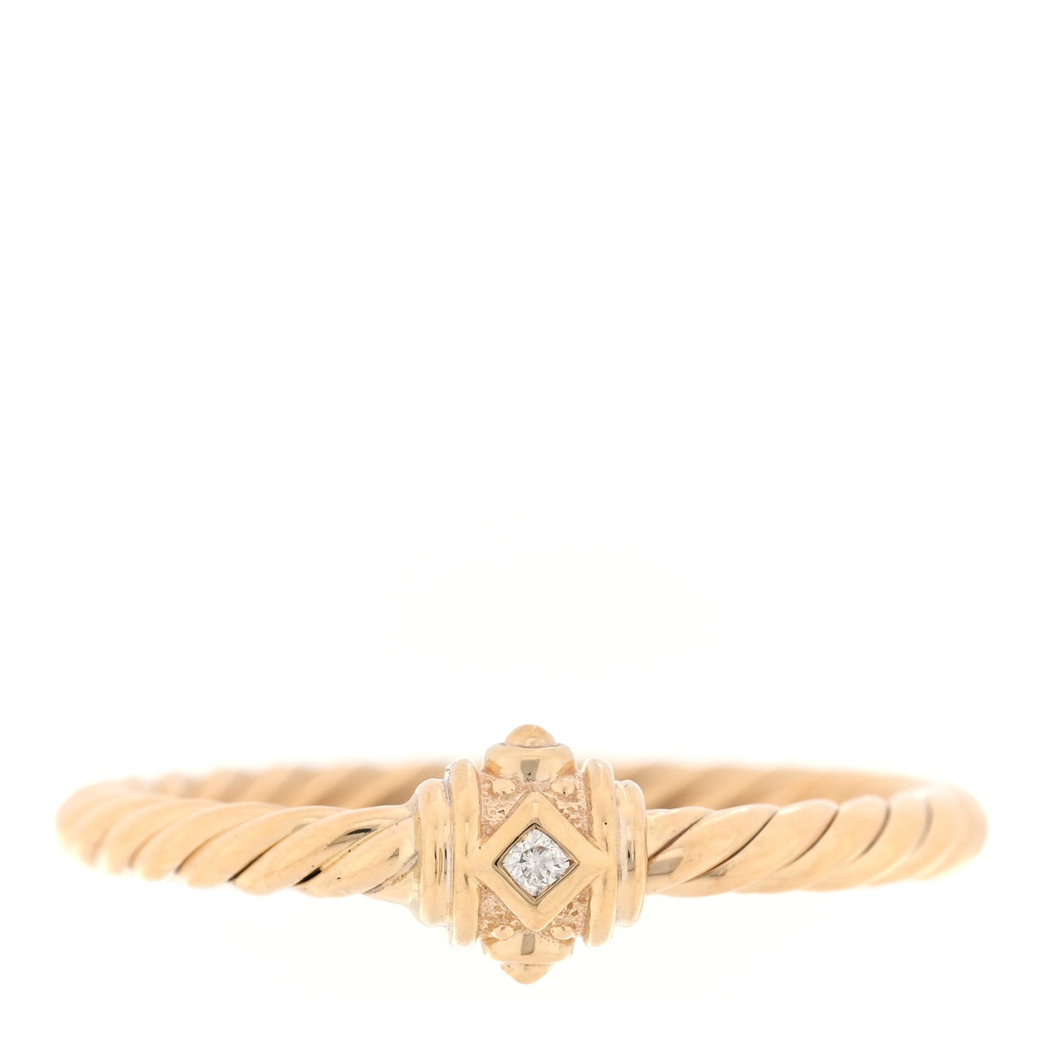 David Yurman 18K Yellow Gold Diamond Renaissance Station Ring 56 7.5 56 7.5 1 of 5