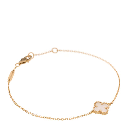 Van Cleef & Arpels 18K Yellow Gold Mother of Pearl Sweet Alhambra Bracelet 1 of 5