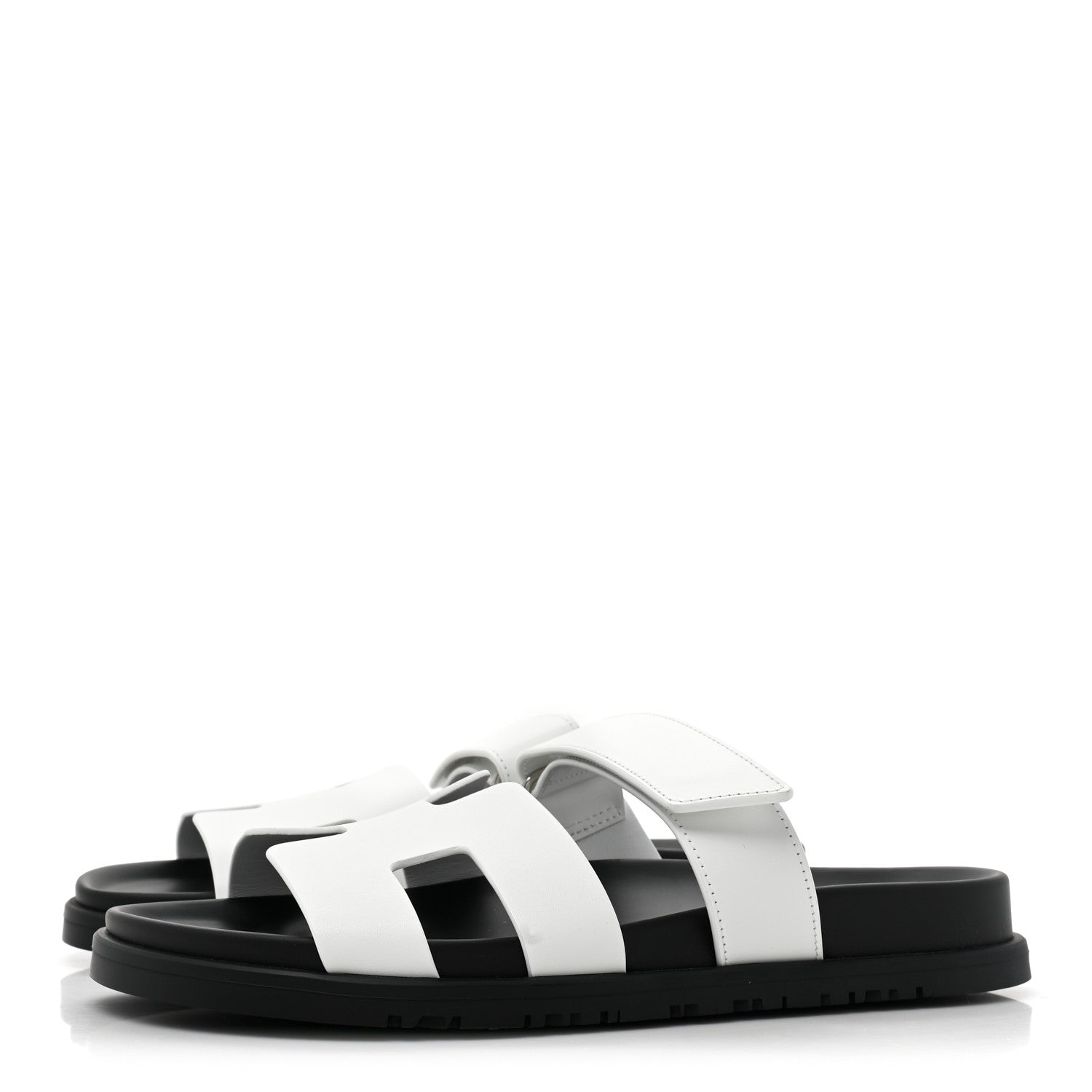 Hermes Calfskin Womens Chypre Sandals 38 White 3 of 8