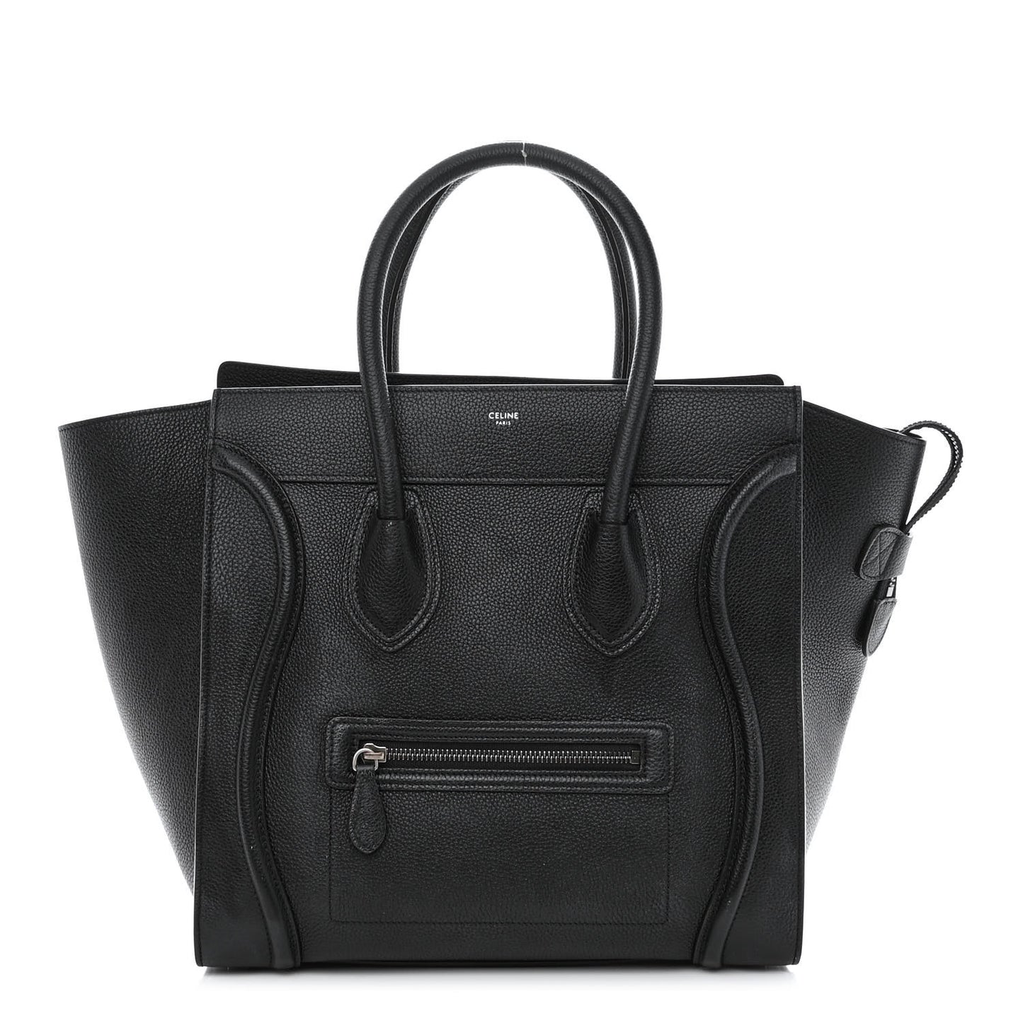 Drummed Calfskin Mini Luggage Black