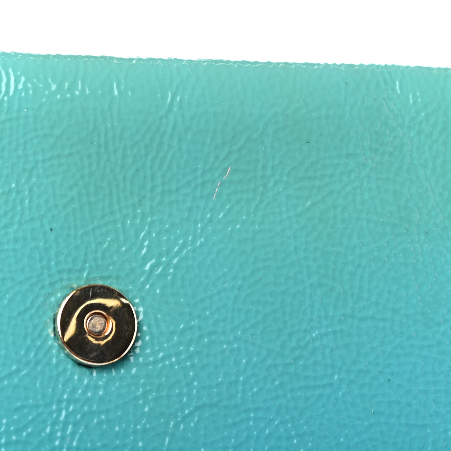 Textured Patent Monogram Small Belle De Jour Clutch Turquoise