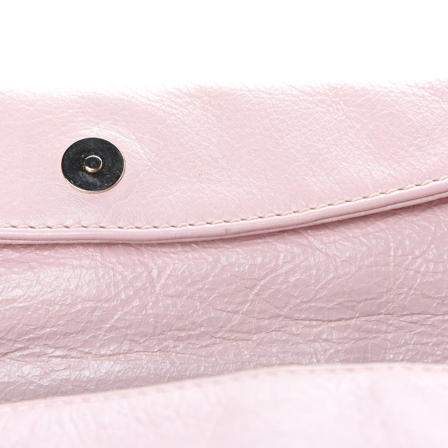 Balenciaga Agneau Giant 12 Gold Hardware Envelope Strap Clutch Rose Poudre 11 of 13