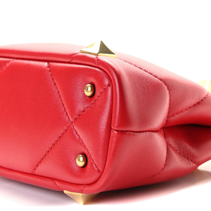 Valentino Garavani Nappa Mini Roman Stud The Handle Bag Rouge Pur 6 of 11