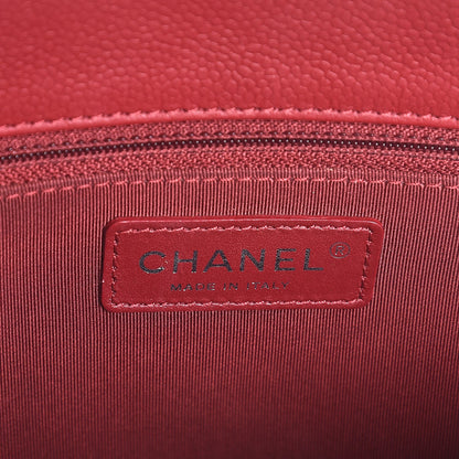 Chanel Grained Calfskin Quilted Large Zipped Shopping Tote Red 6 of 7
