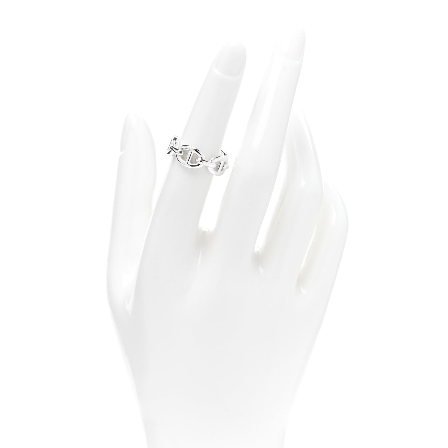 Sterling Silver PM Chaine d'Ancre Enchainee Band Ring 51 5.75