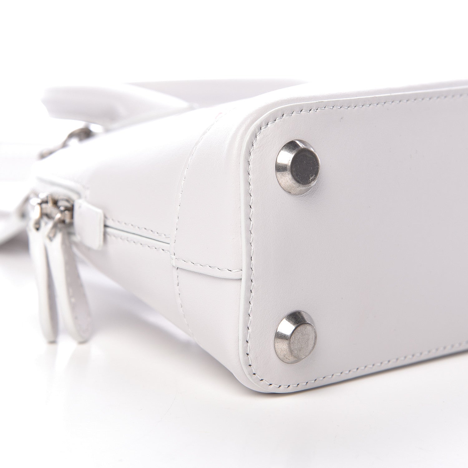 Balenciaga Calfskin Lipstick Logo XXS Ville Top Handle Bag White 12 of 13