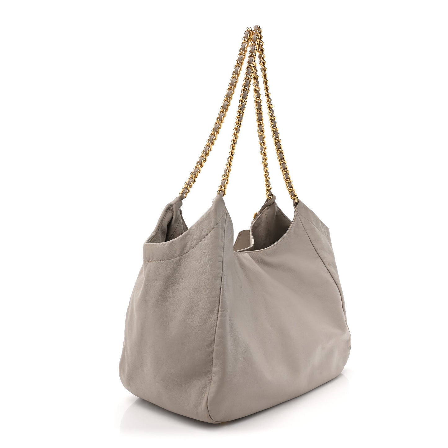 Soft Calf Chain Tote Ghiaccio