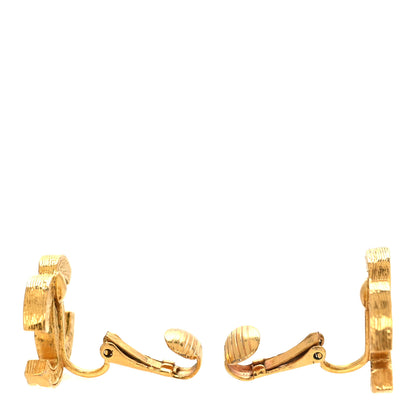 Chanel Crystal CC Clip On Earrings Gold 3 of 4