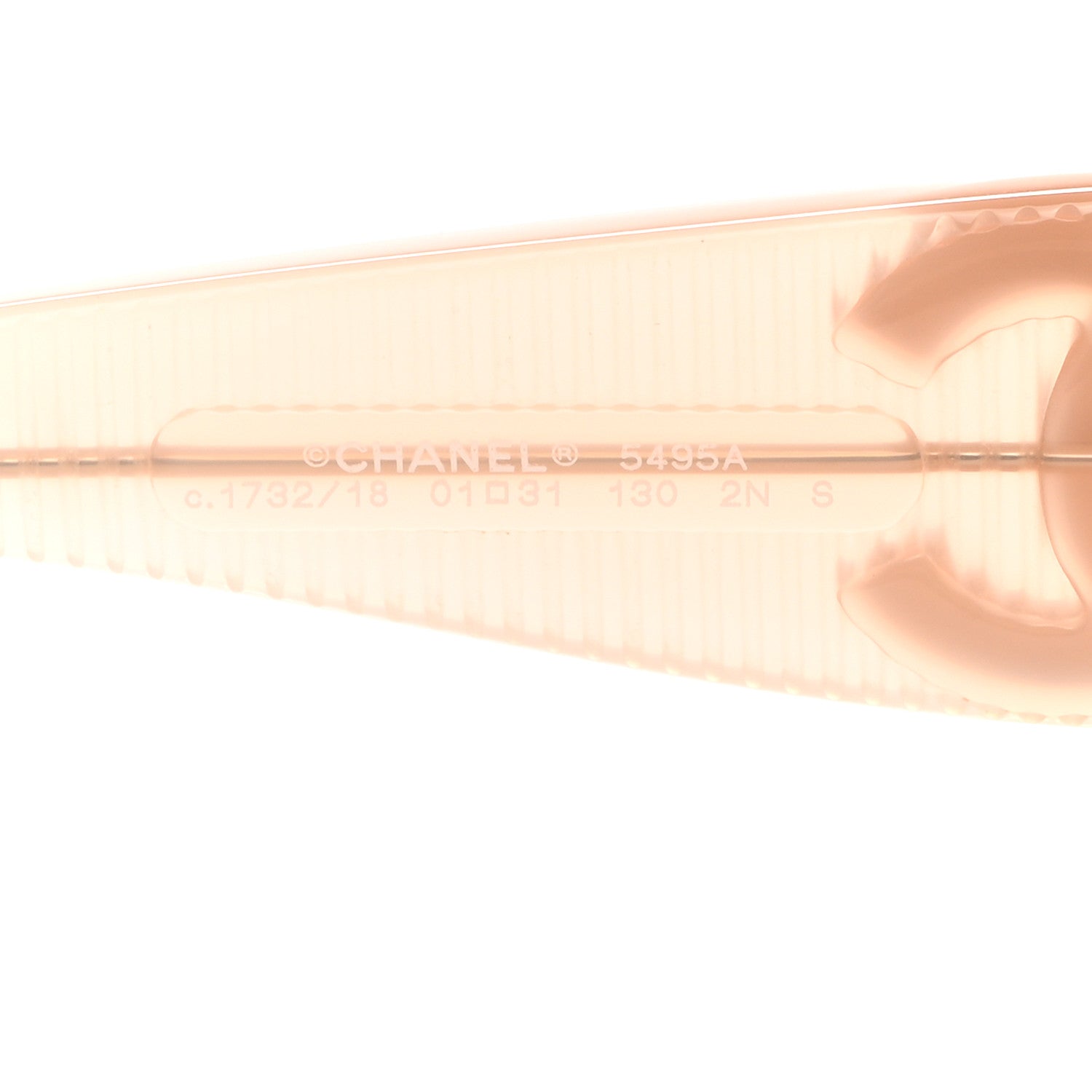 Chanel Transparent Acetate Shield Sunglasses 5495 Light Pink 7 of 8