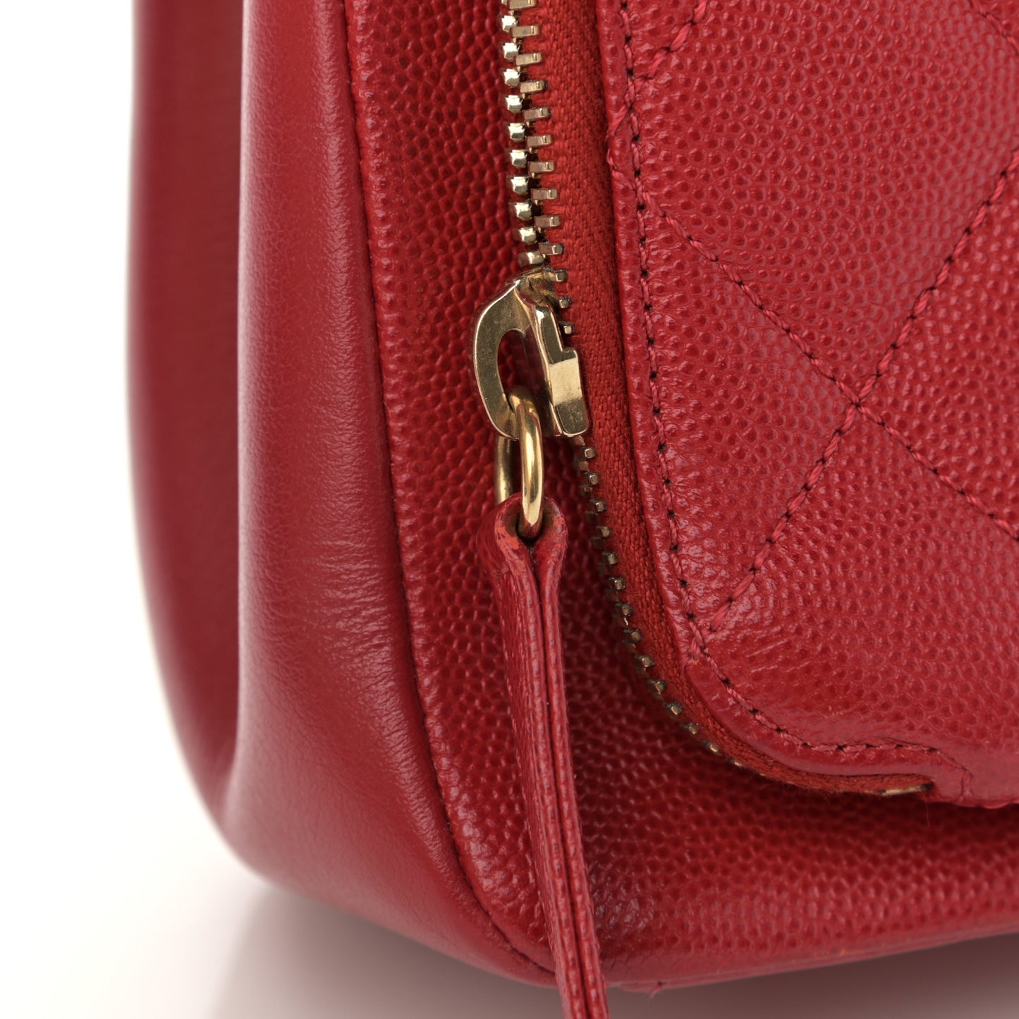 Caviar Quilted Small Business Affinity Flap Red