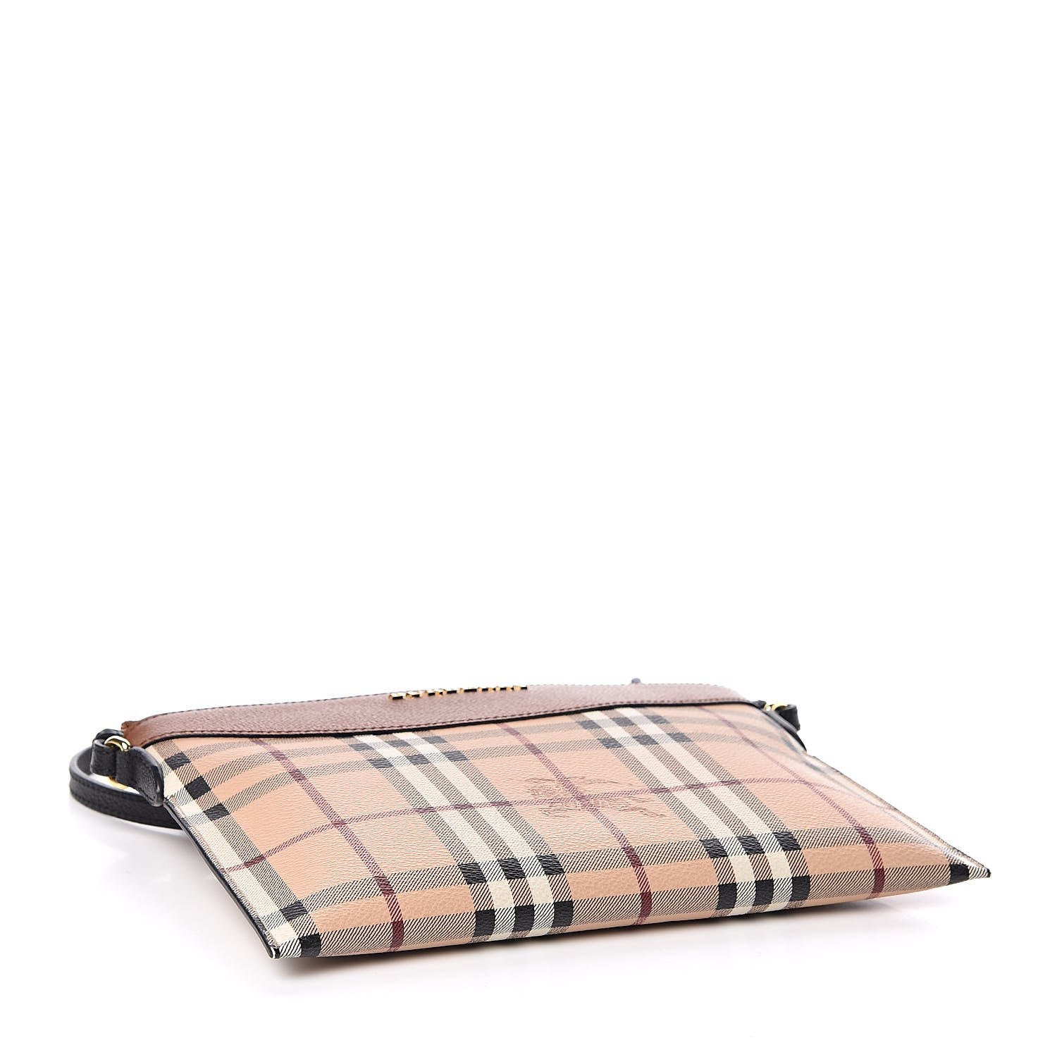 Burberry Haymarket Check Peyton Crossbody Clutch Bag Toffee 4 of 10