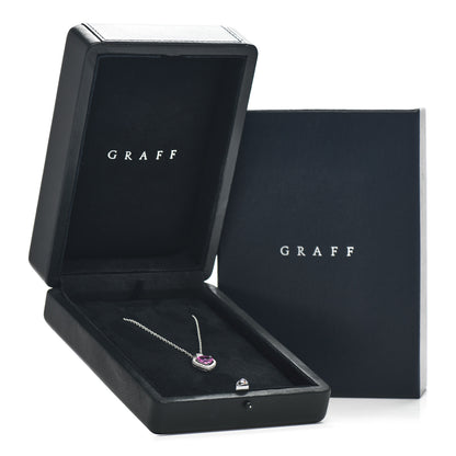 Graff 18K White Gold Diamond Pink Sapphire Constellation Heart Pendant Necklace 6 of 6