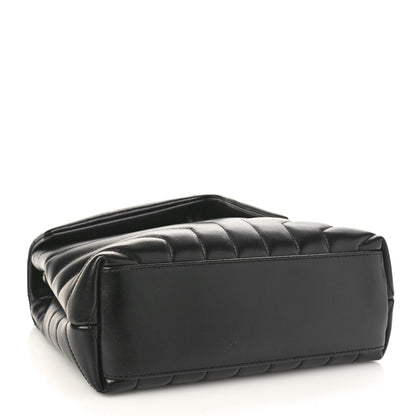 Saint Laurent Calfskin Y Quilted Monogram Small Loulou Chain Satchel Black 4 of 8