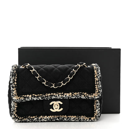 Chanel Denim Braided Mini Rectangular Flap Bag Black Gold 11 of 11