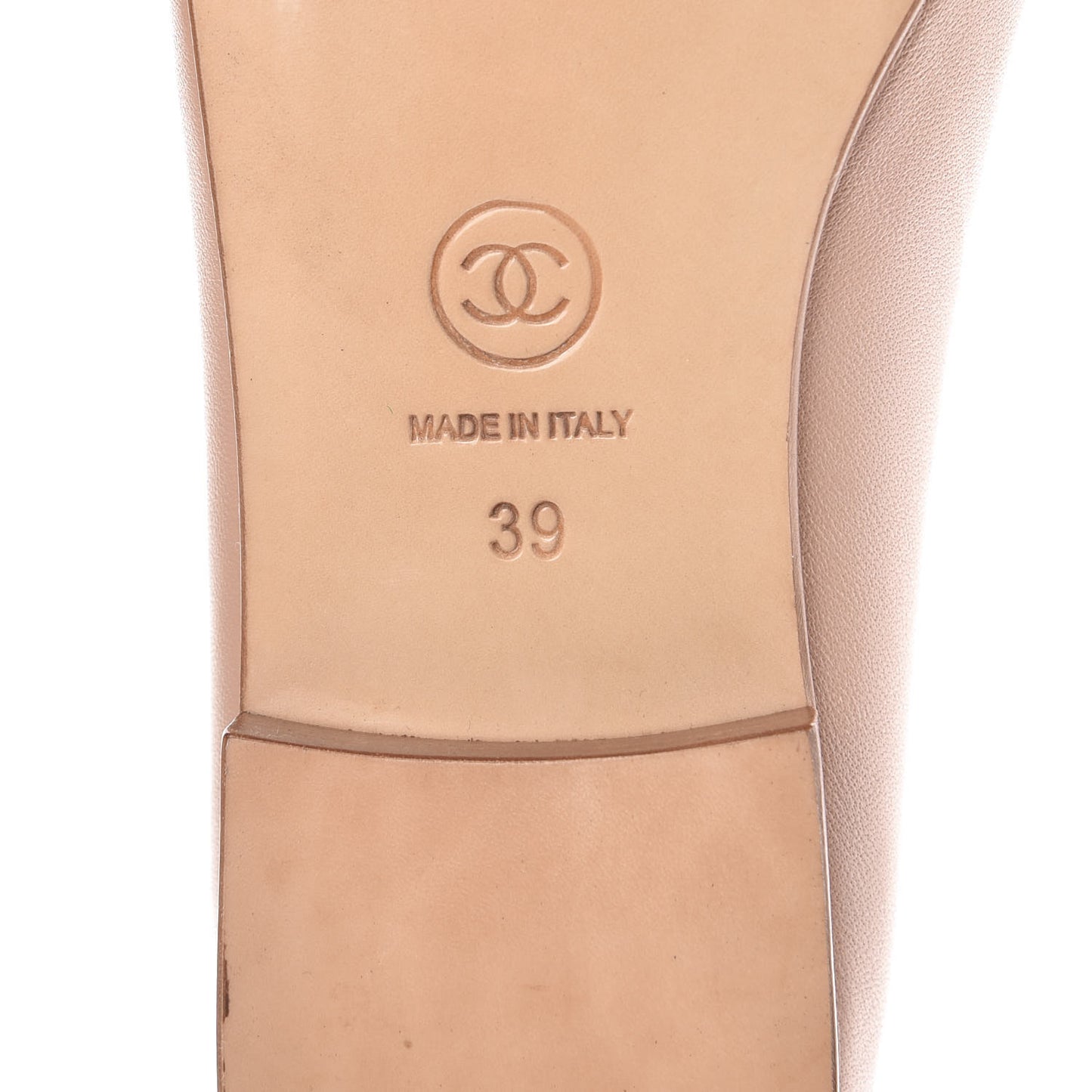Calfskin Cap Toe CC Ballerina Flats 39 Light Pink