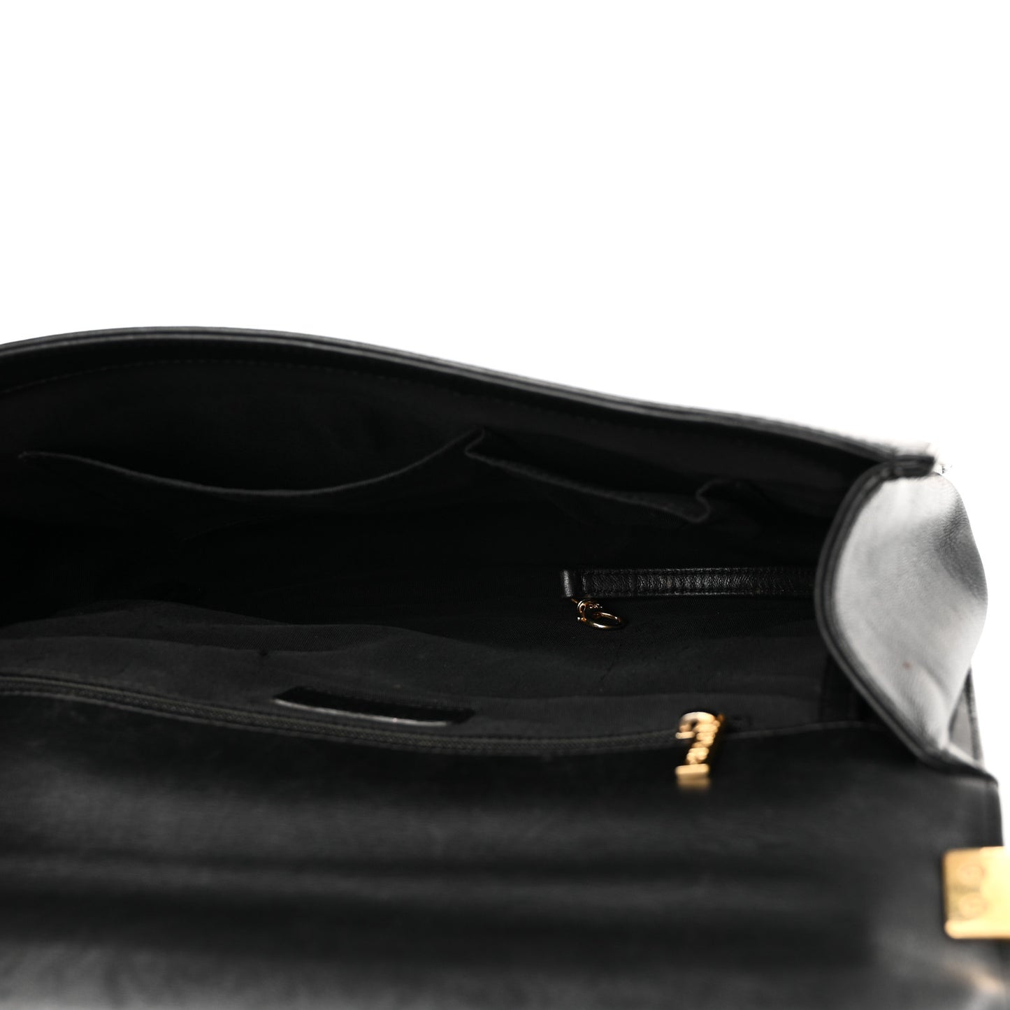 Lambskin Quilted Large Boy Flap Black