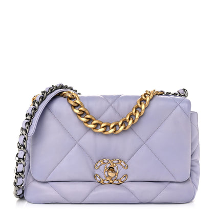 Chanel Lambskin Quilted Medium Chanel 19 Flap Light Purple 1 of 10