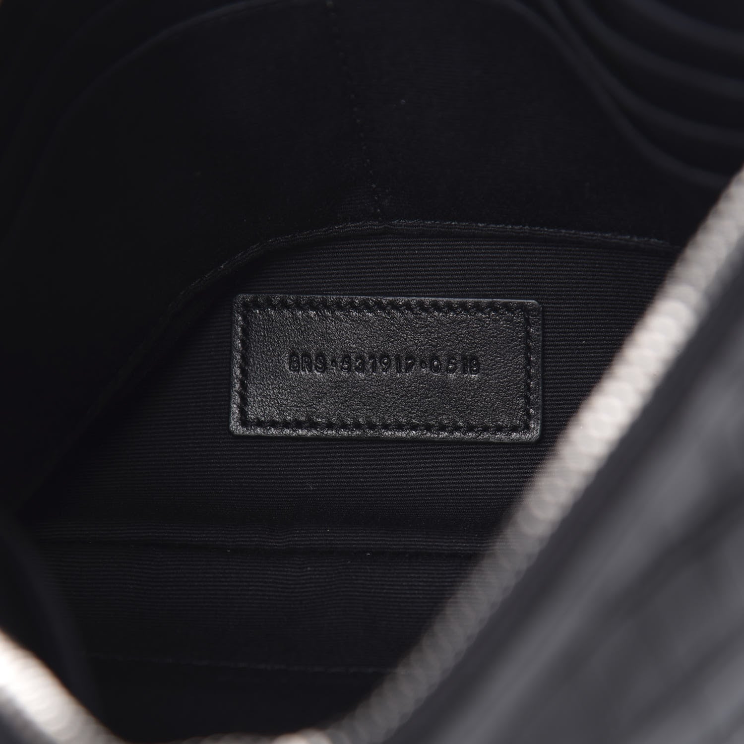 Saint Laurent Calfskin Crocodile Embossed Monogram Zip Pouch Black 5 of 10