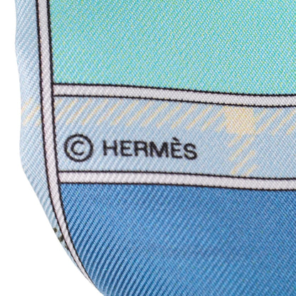 Hermes Silk Camails Twilly Vert Fluo Ciel Vert D Eau 5 of 5