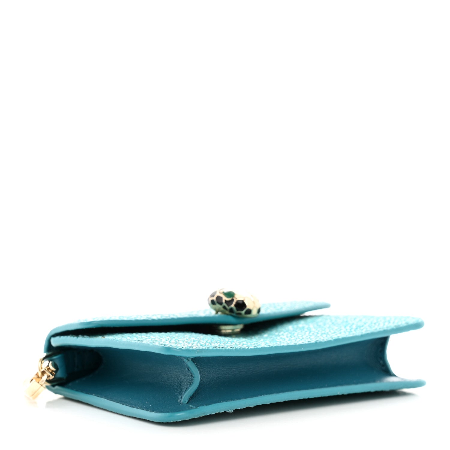 Bulgari Galuchat Serpenti Forever Miniature Bag Charm Green 4 of 10
