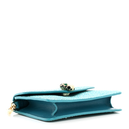 Bulgari Galuchat Serpenti Forever Miniature Bag Charm Green 4 of 10