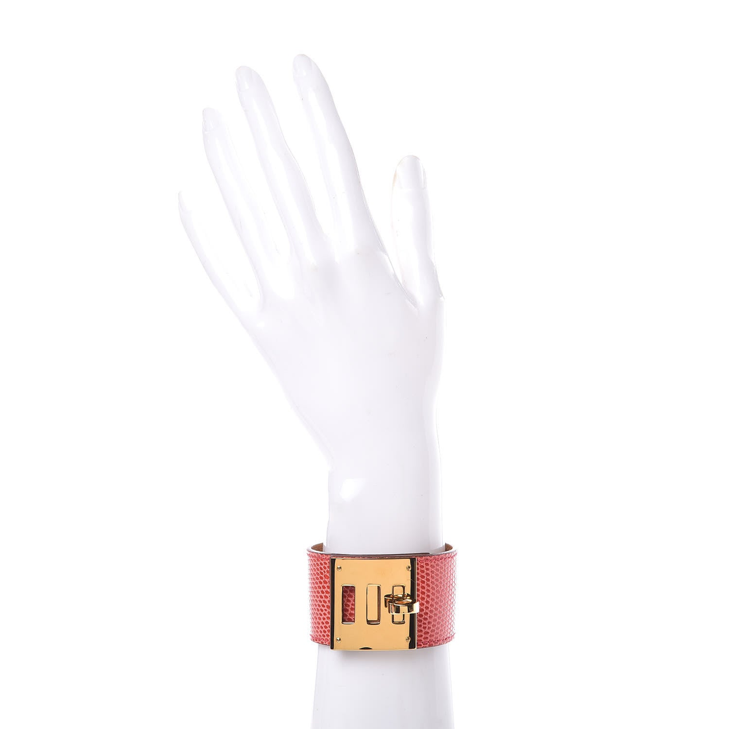 Hermes Lizard Kelly Dog Cuff Bougainvillea 2 of 6