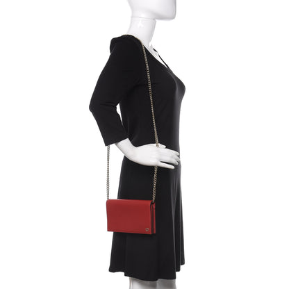 Gucci Dollar Calfskin Medium Betty Chain Wallet Red 2 of 11