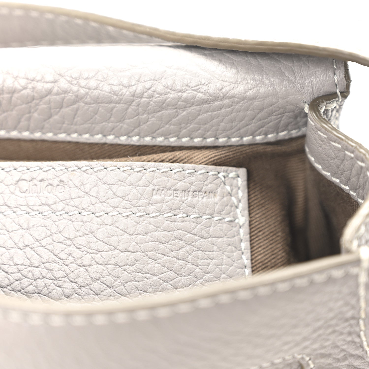 Chloe Calfskin Mini Marcie Round Crossbody Bag  Cashmere Grey 7 of 10