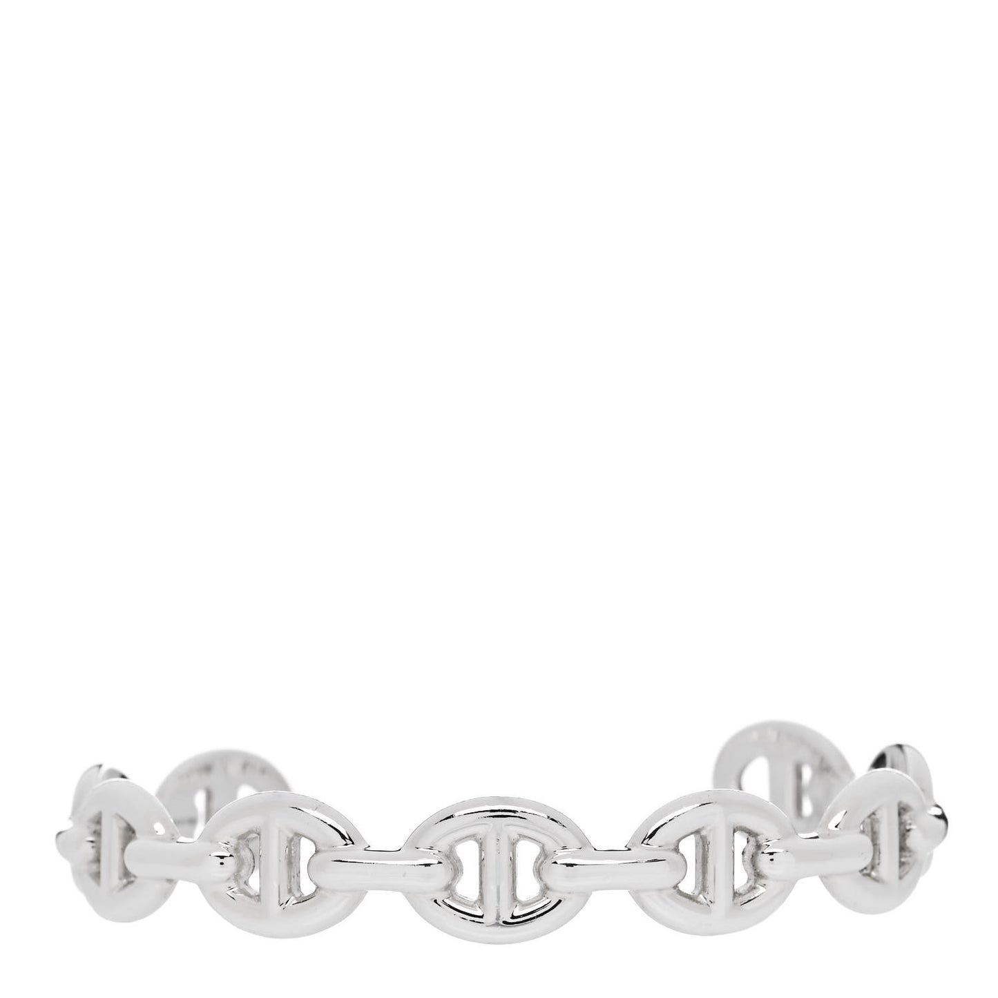 Sterling Silver MM Chaine d'Ancre Enchainee Cuff Bracelet SH