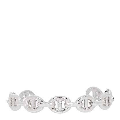 Hermes Sterling Silver MM Chaine d'Ancre Enchainee Cuff Bracelet SH 1 of 5