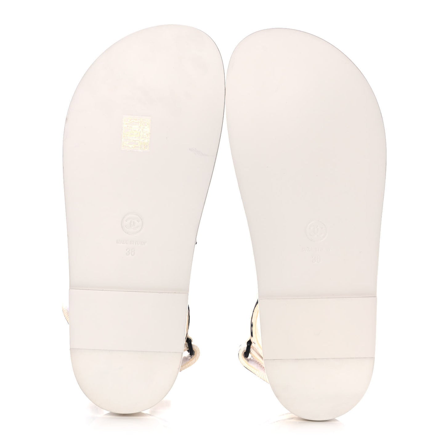 Calfskin Printed Velcro Dad Sandals 38 White Black