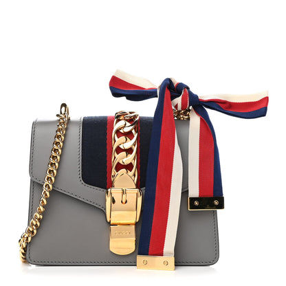 Gucci Calfskin Mini Sylvie Chain Shoulder Bag Deep Grey 1 of 9