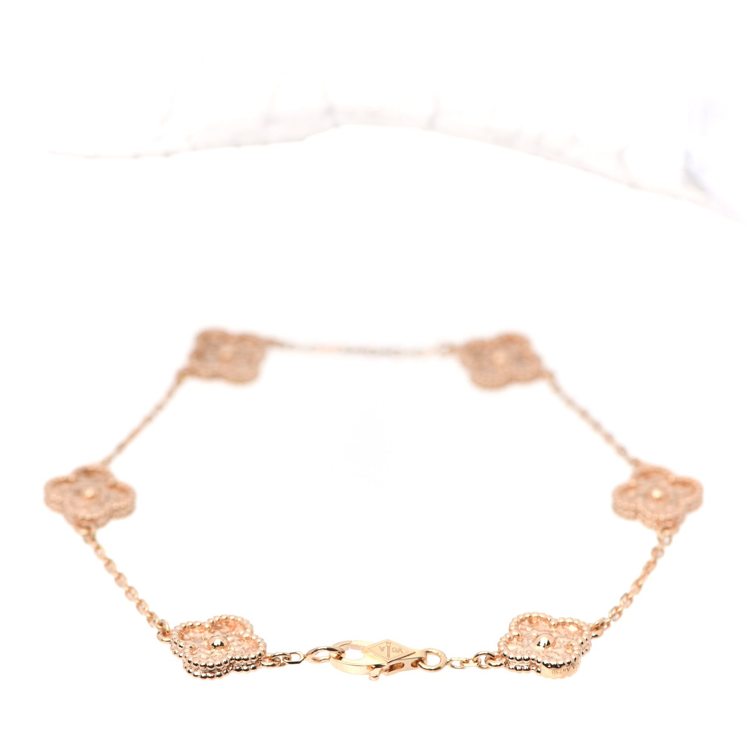 Van Cleef & Arpels 18K Rose Gold 6 Motifs Sweet Alhambra Bracelet 2 of 6